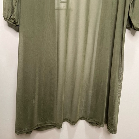 Urban Rose Green Sheer Maxi Open Front Maxi Cardigan Size 3X - Picture 8 of 11